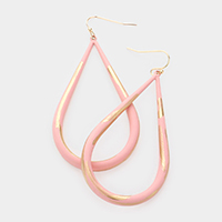 Gold Painted Open Teardrop Dangle Earrings