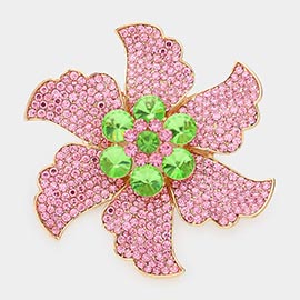 Rhinestone Flower Pin Brooch