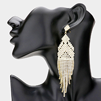 Rhinestone Pave Fringe Evening Earrings