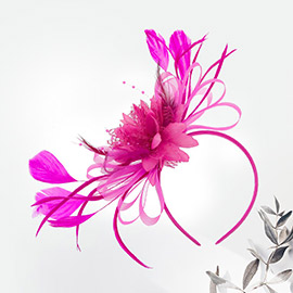 Mesh Flower Feather Fascinator / Headband