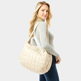 Quilted Puffer Hobo Bag