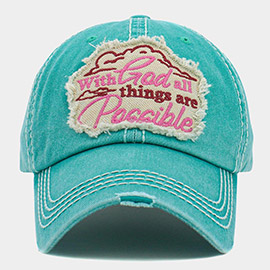 With God all things are Possible Message Vintage Baseball Cap