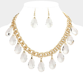 Teardrop Link Statement Necklace