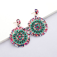 Beaded Round Dangle Earrings