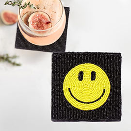 Seed Beaded Smile Coaster