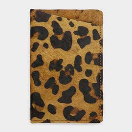 Leopard Patterned Genuine Fur Calf Eyewear Glasses Case