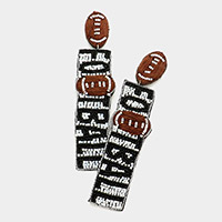 FOOTBALL Beaded Message Dangle Earrings