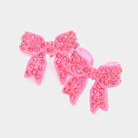 Rhinestone Embellished Bow Stud Earrings