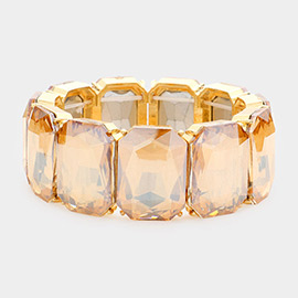 Emerald Cut Stone Stretch Evening Bracelet