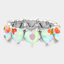 Heart Stone Stretch Evening Bracelet