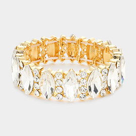 Marquise Stone Accented Stretch Evening Bracelet