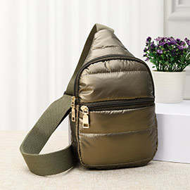 Solid Puffer Mini Sling Bag