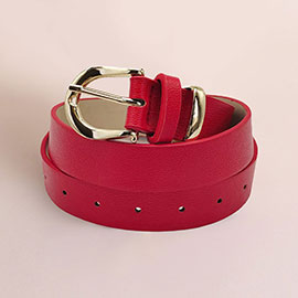 Solid Faux Leather Belt