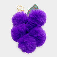 Grape Pom Pom Keychain