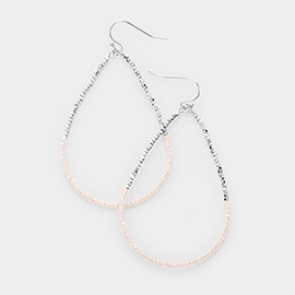 Beaded Open Teardrop Dangle Earrings