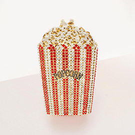 Stone Embellished Popcorn Evening Tote Bag