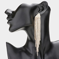 Rhinestone Fringe Dangle Evening Earrings