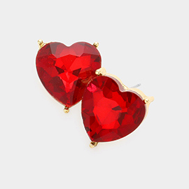 Heart Stone Evening Stud Earrings