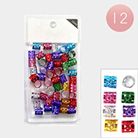 12Packs - Dreadlocks Beads Cut Out Metal Braid Hair Rings