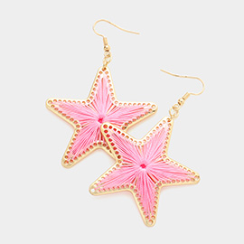 Thread Wrapped Star Dangle Earrings