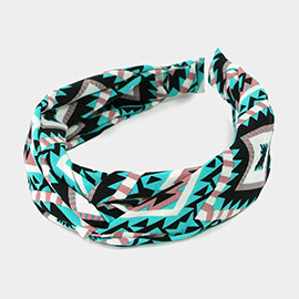 Aztec Patterned Twisted Headband