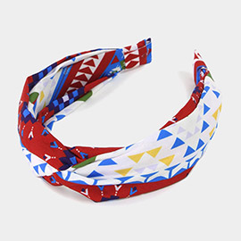 Aztec Patterned Twisted Headband