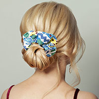 Aztec Patterned Scrunchie Hair Band