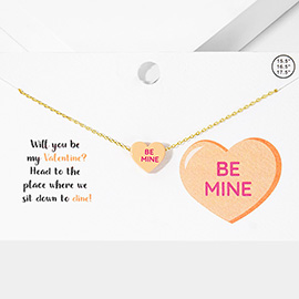 Be Mine Message Heart Pendant Necklace