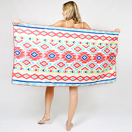 Aztec Printed Beach Towel and Tote Bag