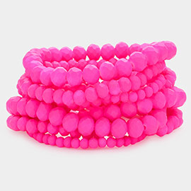 9PCS - Faceted Bead Stretch Bracelets