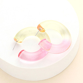 Ombre Resin Lucite Hoop Earrings