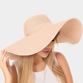 Solid Floppy Straw Sun Hat