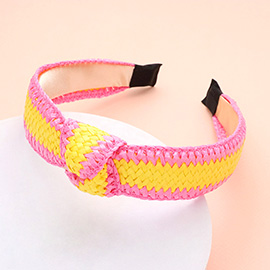 Woven Raffia Burnout Knot Headband