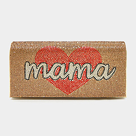 Bling Mama Heart Evening Clutch / Crossbody Bag