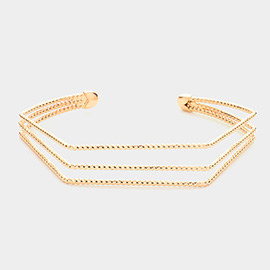 Angled Split Metal Cuff Bracelet