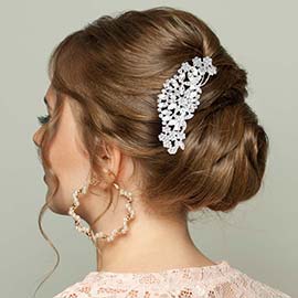 Marquise Stone Cluster Flower Hair Comb