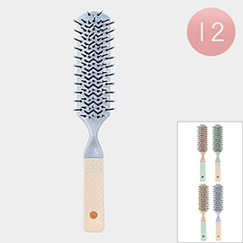 12PCS - Two Tone Hair Brushes