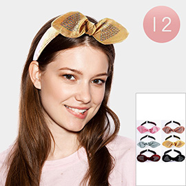 12PCS - Bling Bow Headbands