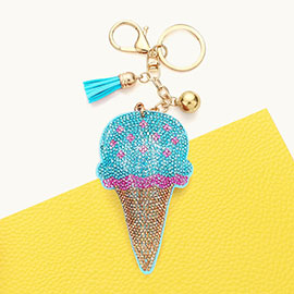 Bling Ice Cream Tassel Keychain