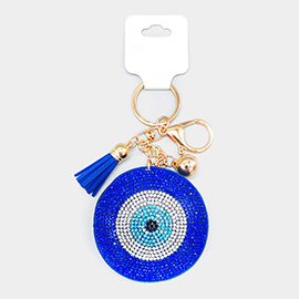 Bling Evil Eye Tassel Keychain