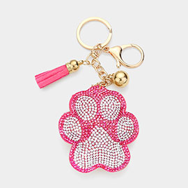 Bling Paw Tassel Keychain