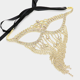 Rhinestone Fringe Masquerade Mask