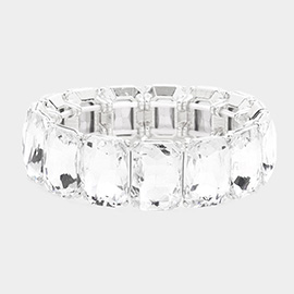 Emerald Cut Stone Stretch Evening Bracelet