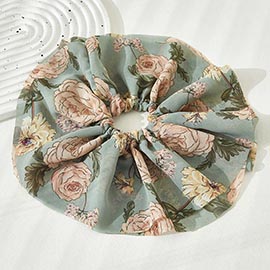 Flower Patterned Scrunchie Hair Band