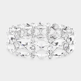 Stone Cluster Evening Stretch Bracelet