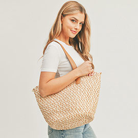 Braided Straw Tote Bag