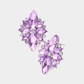 Marquise Crystal Floral Evening Earrings