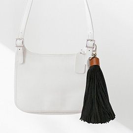 Genuine Leather Tassel Keychain