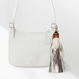 Genuine Leather Tassel Keychain