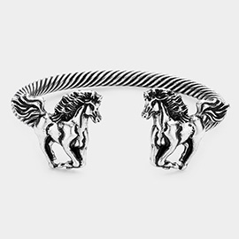 Running Horse Twisted Metal Cuff Bracelet